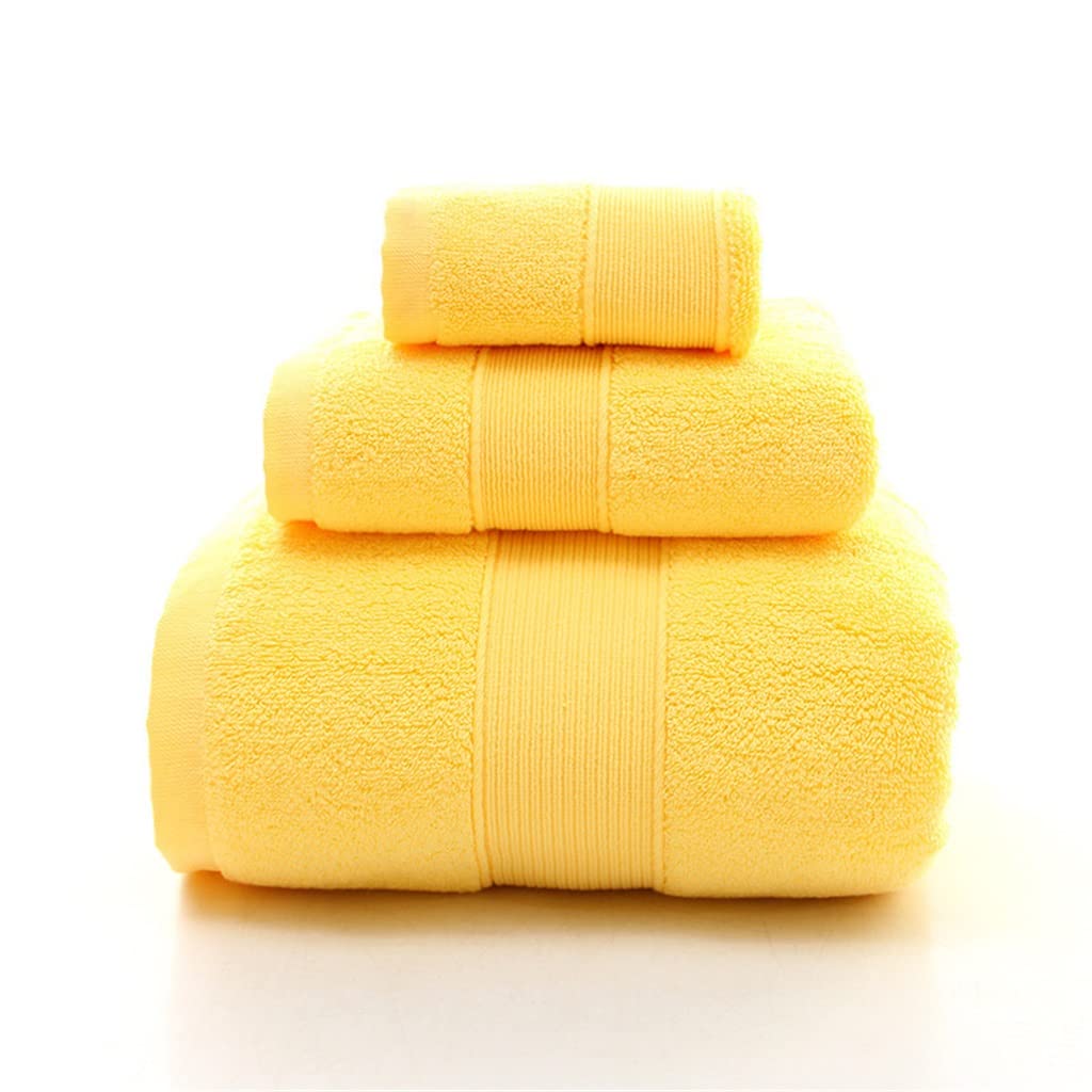Cotton Bath Set Towels White Bathroom 1Large Bath Towels 1 Hand Towels 1 Washcloths Highly Absorbent Towel for