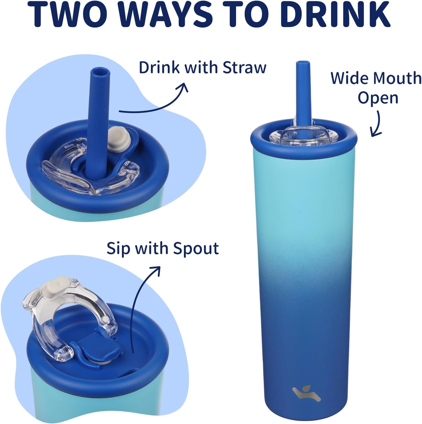 25oz Insulated Tumbler with Lid and Straw, Reusable Iced Coffee Cup with Lid, Travel Coffee Mug, BPA-Free, Leak-Proof and Durable, Sky - Image 3