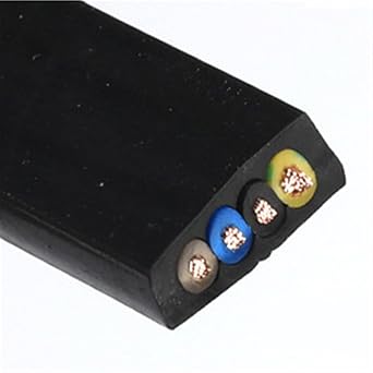 Cable Flexible Electric Door Soft Flat Cable Driving Flat Cable 2/3/4/5 Core Elevator Flat Cable 0.75/1/1.5/2.5/4/6mm Extension ConnectorSize4mm-11AWG,Color4 cores 1meter