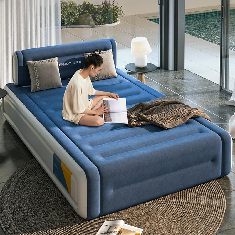 エアーベッド 電動ポンプ内蔵 折り畳み式 枕付き ダブル ベージュ