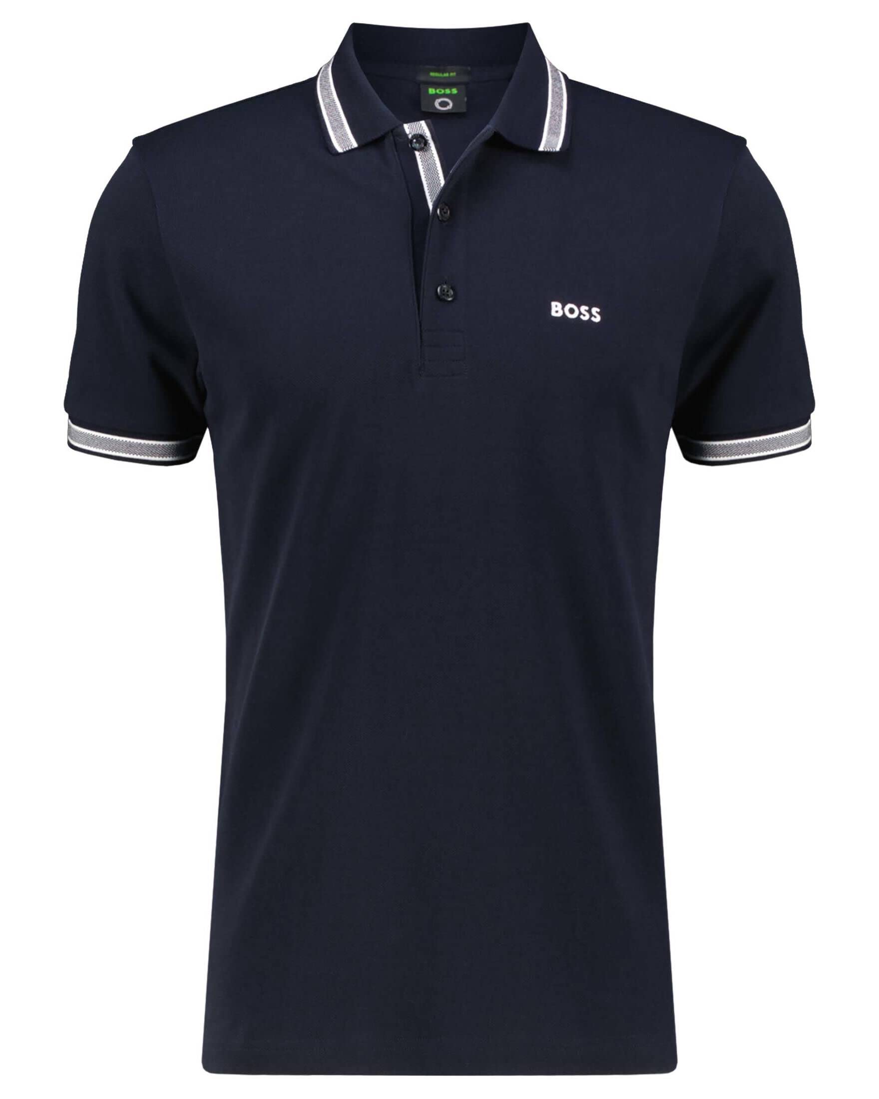 BOSS Men's Paddy Curved Polo Shirt, Dark Blue402, XXXL