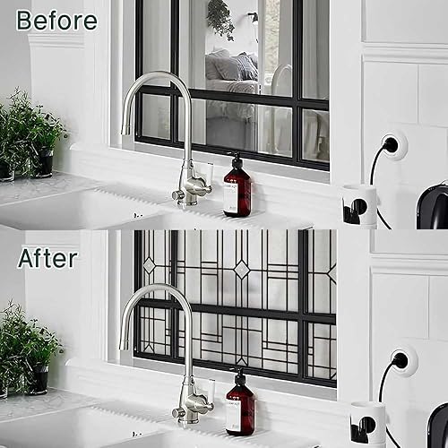 Miniatura 5 de UNI - Película para ventana, adhesivos estáticos, no adhesivos, 3D, con protección UV (antiguo, 37.4 x 24.4 pulgadas)