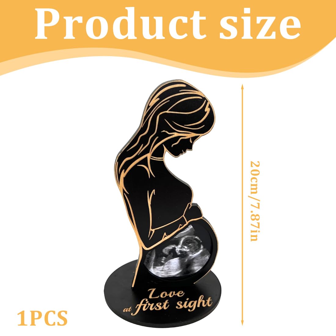 1pcs Cadre Photo Femme Enceinte, Cadres Image Echographie à Bébé, Support Photo Ultrason, Idée Fête des Mères Amie Enceinte, Cadre Sonogramme Révélation Bébé, Cadeau Grossesse, Original