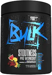 Pré Treino Stoutness 300g Suplemento Em Pó Fórmula Exclusiva Com Beta Alanina Taurina Cafeína Arginina Bulk Nutrition Sabor Sabor Maçã Verde ou Frutas (Fruit Punch, 300g)