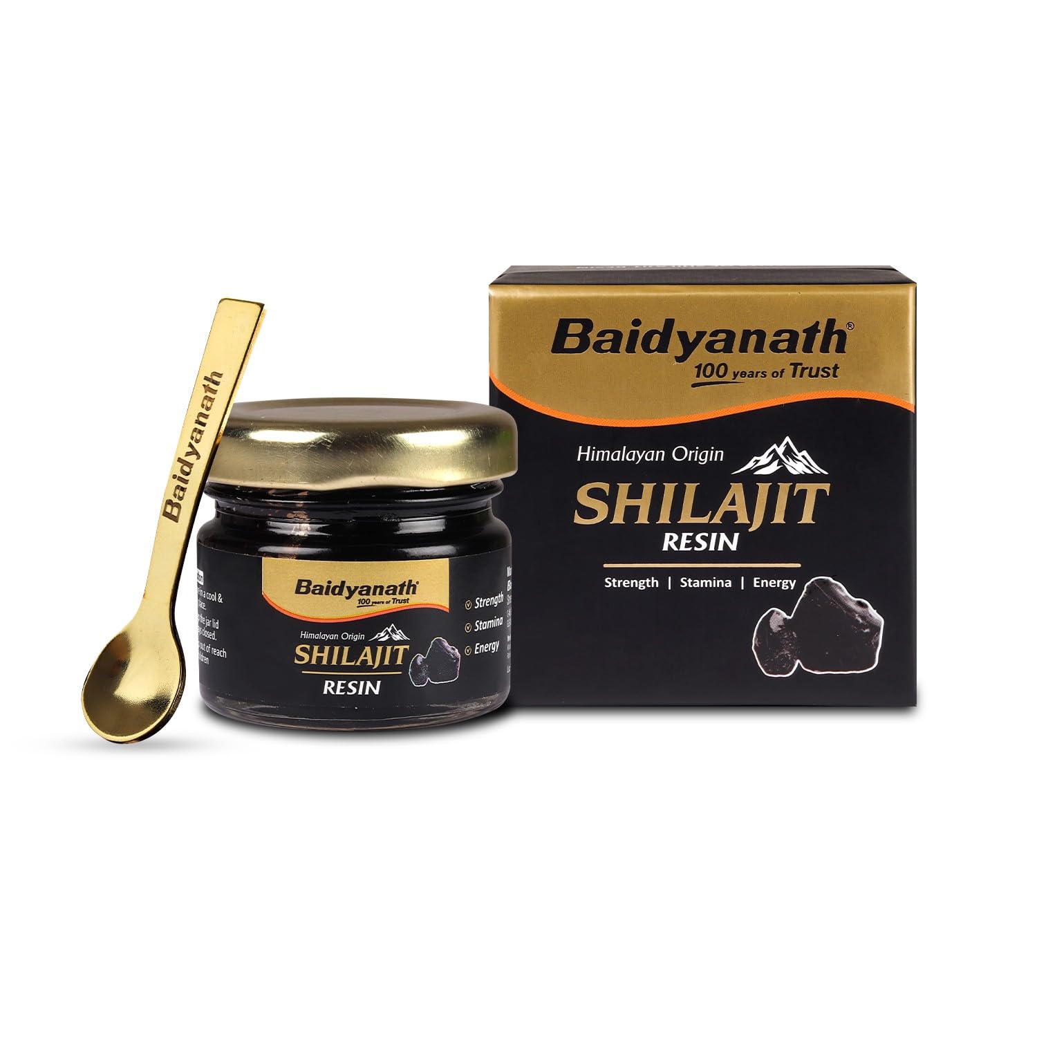 Baidyanath Himalayan Shilajit Resin 10g | Rich in Fulvic Acid|For Strength, Power & Stamina