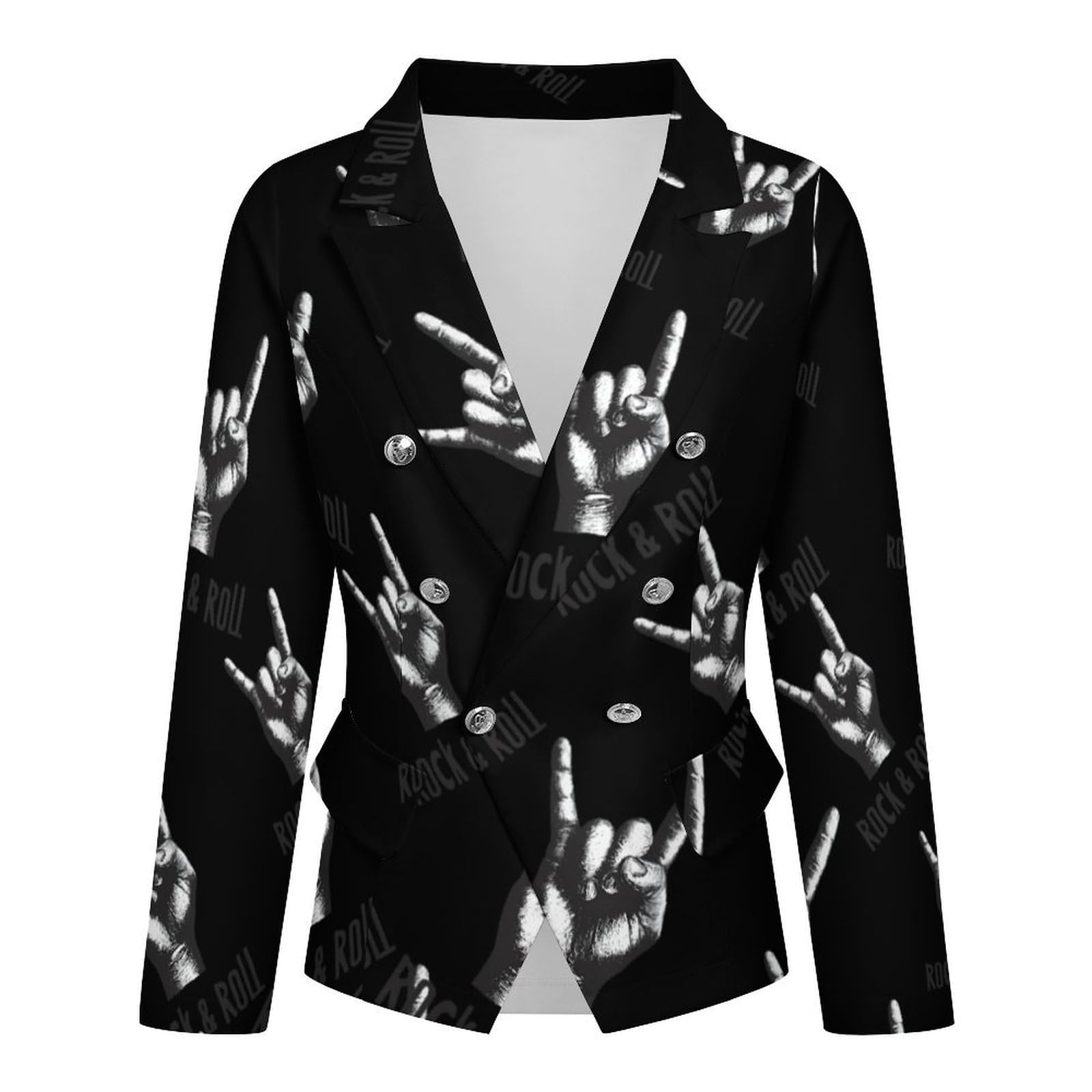 Rock and Roll - Giacca da donna con risvolto, elegante, per abbigliamento formale e casual