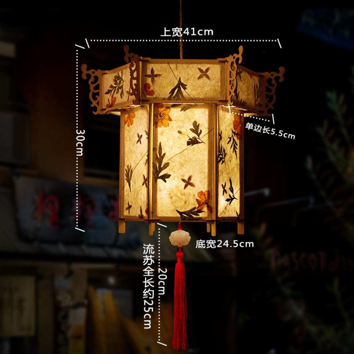 DIY chińska latarnia w stylu retro przenośna lampa kwiatowa na imprezę świecące lampiony na Boże Narodzenie prezent