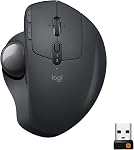 Logitech MX Ergo S Advanced Wireless Trackball Mouse, USB-C Rechargeable Wireless Ergonomic Mouse with Bluetooth and Encrypted Dongle, 6 Programmable Buttons, for PC/Mac - Graphite