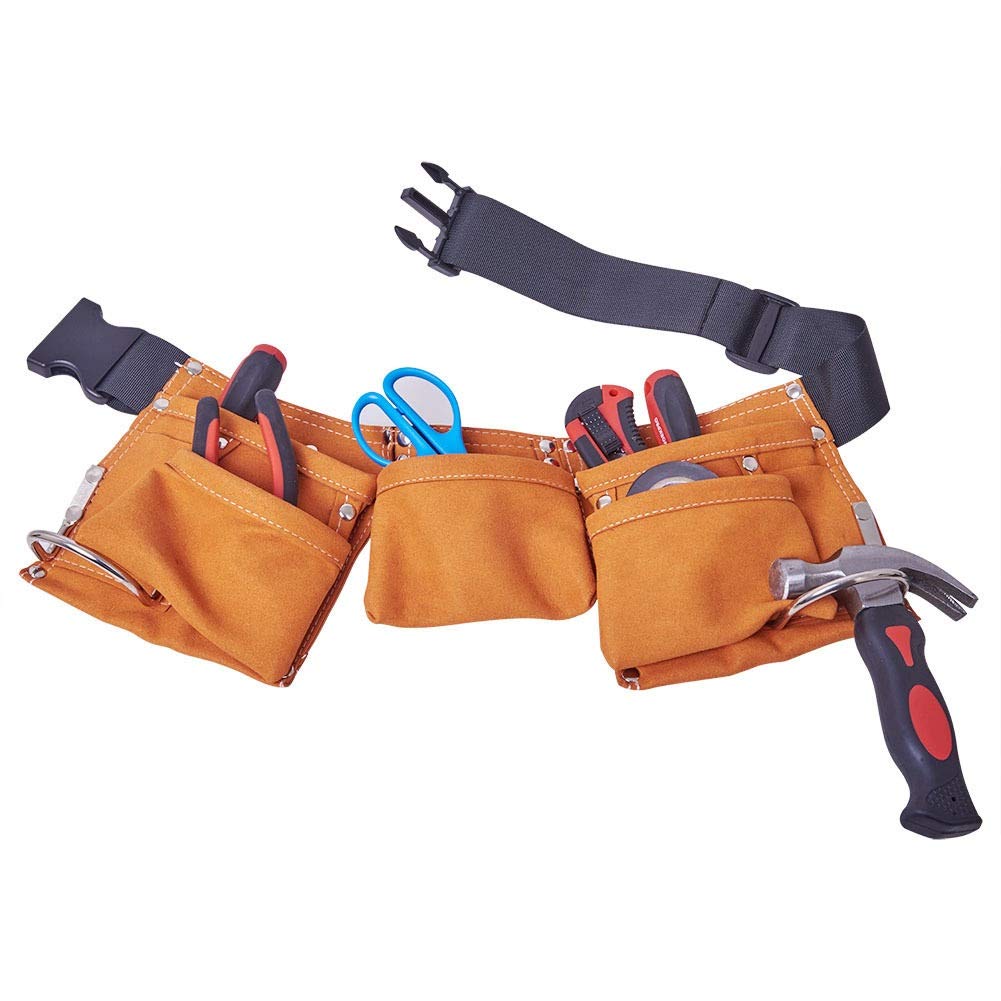 Kinder-Werkzeuggürtel Aus Leder – Mit Verstellbarem Gurt & Mehreren Taschen Für Gartengeräte (ideal Für Rollenspiel)