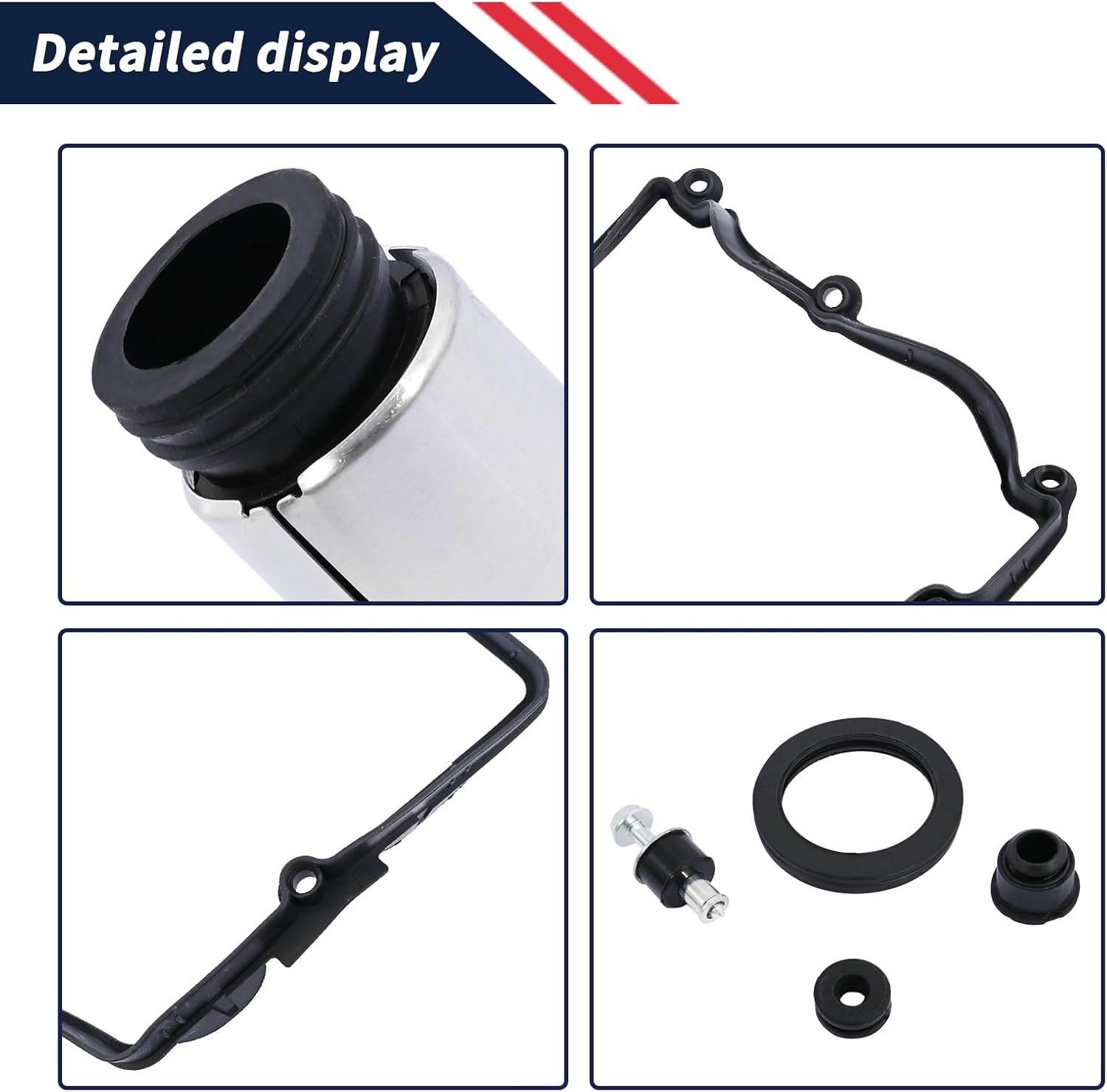 8Pcs Spark Plug Protect Tubes w/LH&RH Value Cover Gaskets Fit for BMW 545i 550i E60 E61 645Ci 650i E63 E64 745i 745Li 750i 750Li 760Li E65 E66 X5 E53 E70 2000-2013 N62 N73 Engine 11127570219