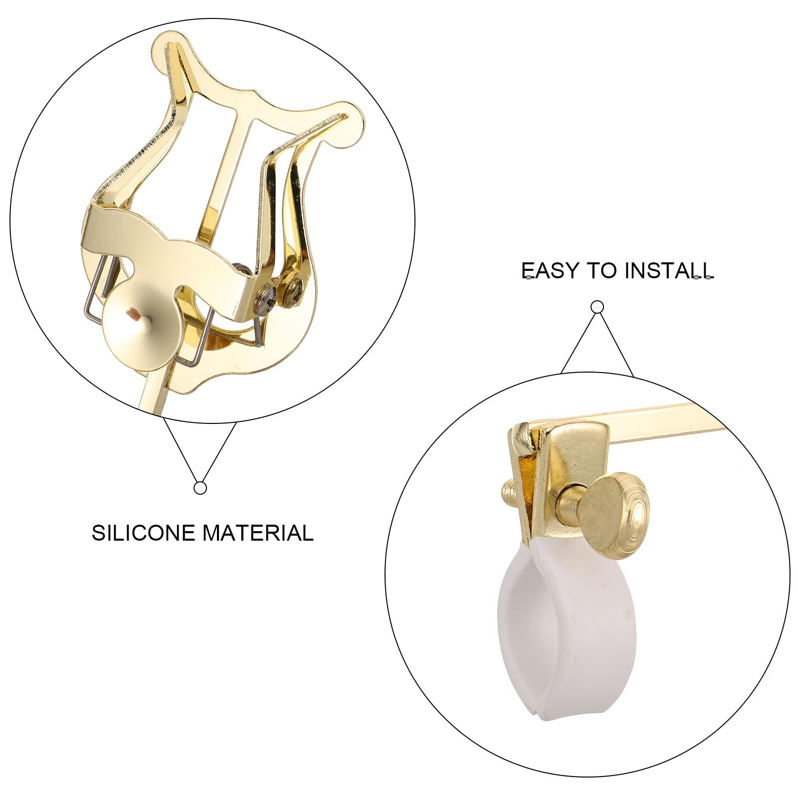 IMIKEYA Pince à Lyre pour Clips de Partitions pour Cor D'harmonie en Métal Doré Accessoire Compact Répétitions Longues en Intérieur