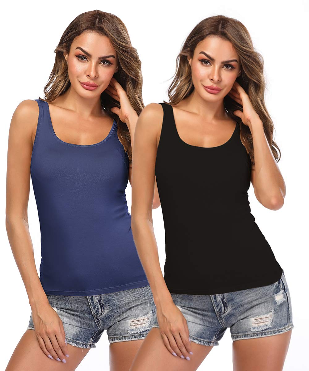 Camisoles for Women with Built in Bra,Basic Yoga Top Layering Tank Top Padded Bra Undershirt(S-3XL)