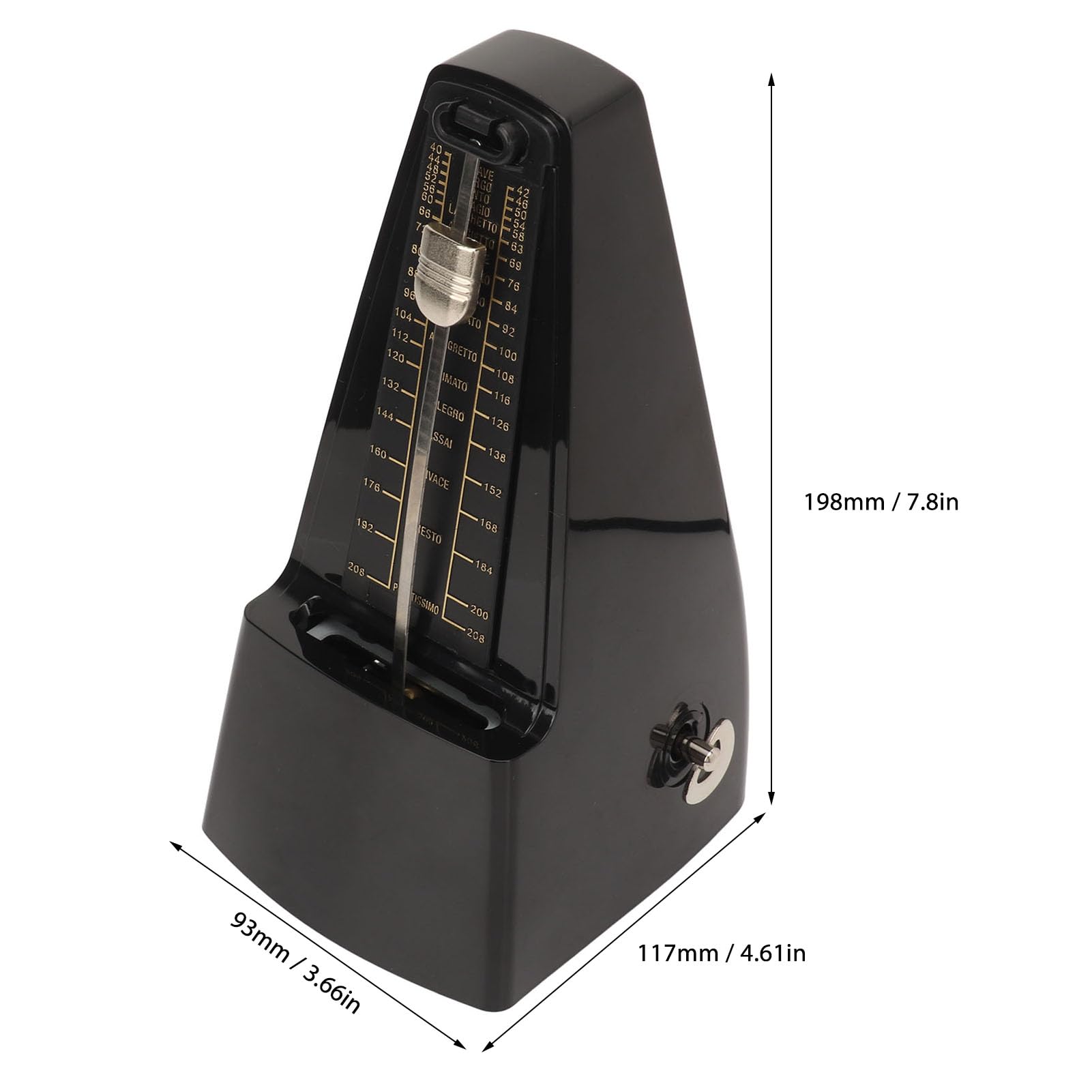 Kunststoffstahlkern Mechanischer Metronom Hohe Härte Absschale 40~208 Beats Range Auswahl 0, 2, 3, 4, 6, Leicht zu üben mit Klavier Geigengitarrenbass
