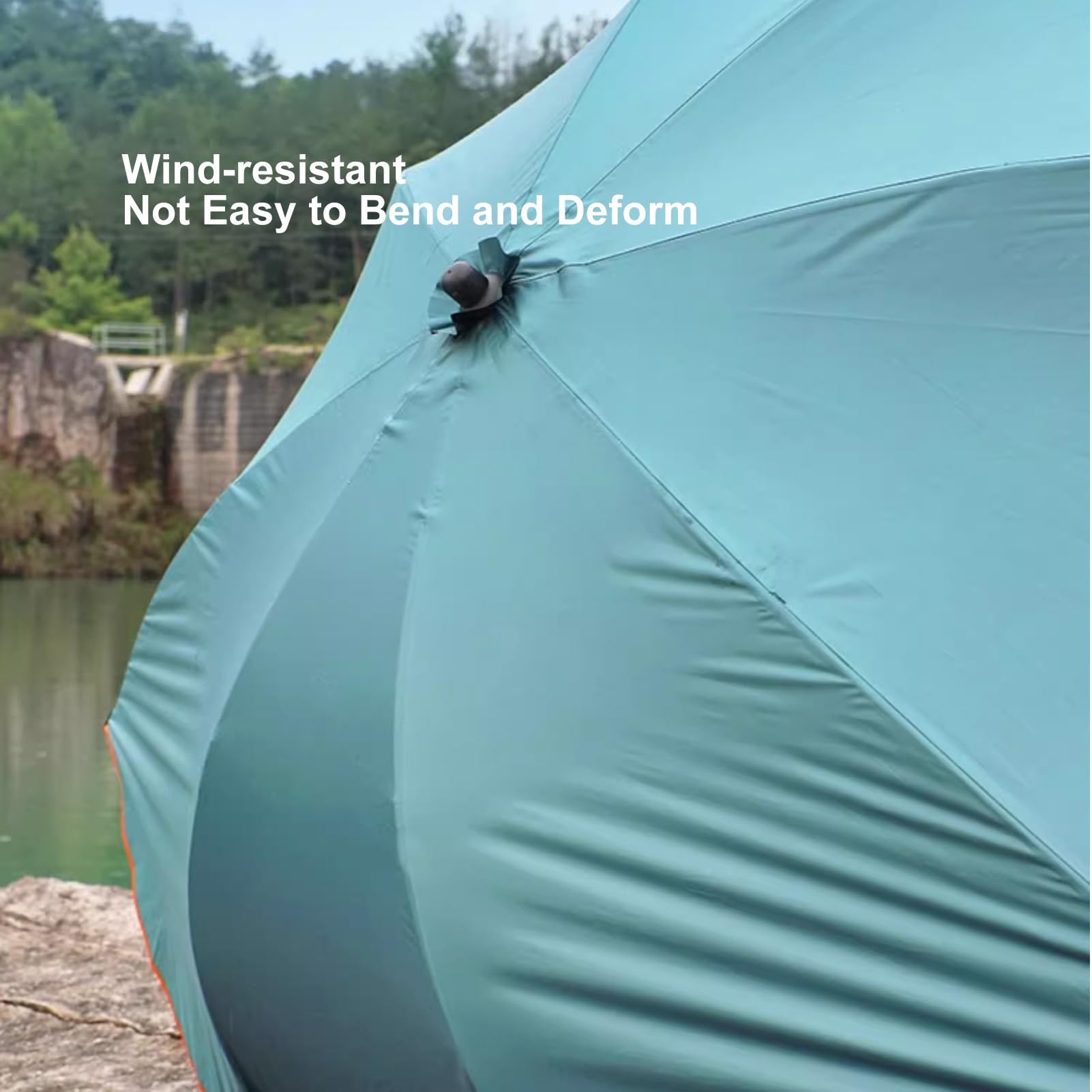 Przenośny wiatroszczelny parasol plażowy, parasol ogrodowy z ochroną przeciwsłoneczną UPF 50+ z uchylnym słupkiem, torba transportowa(240cm/8ft)