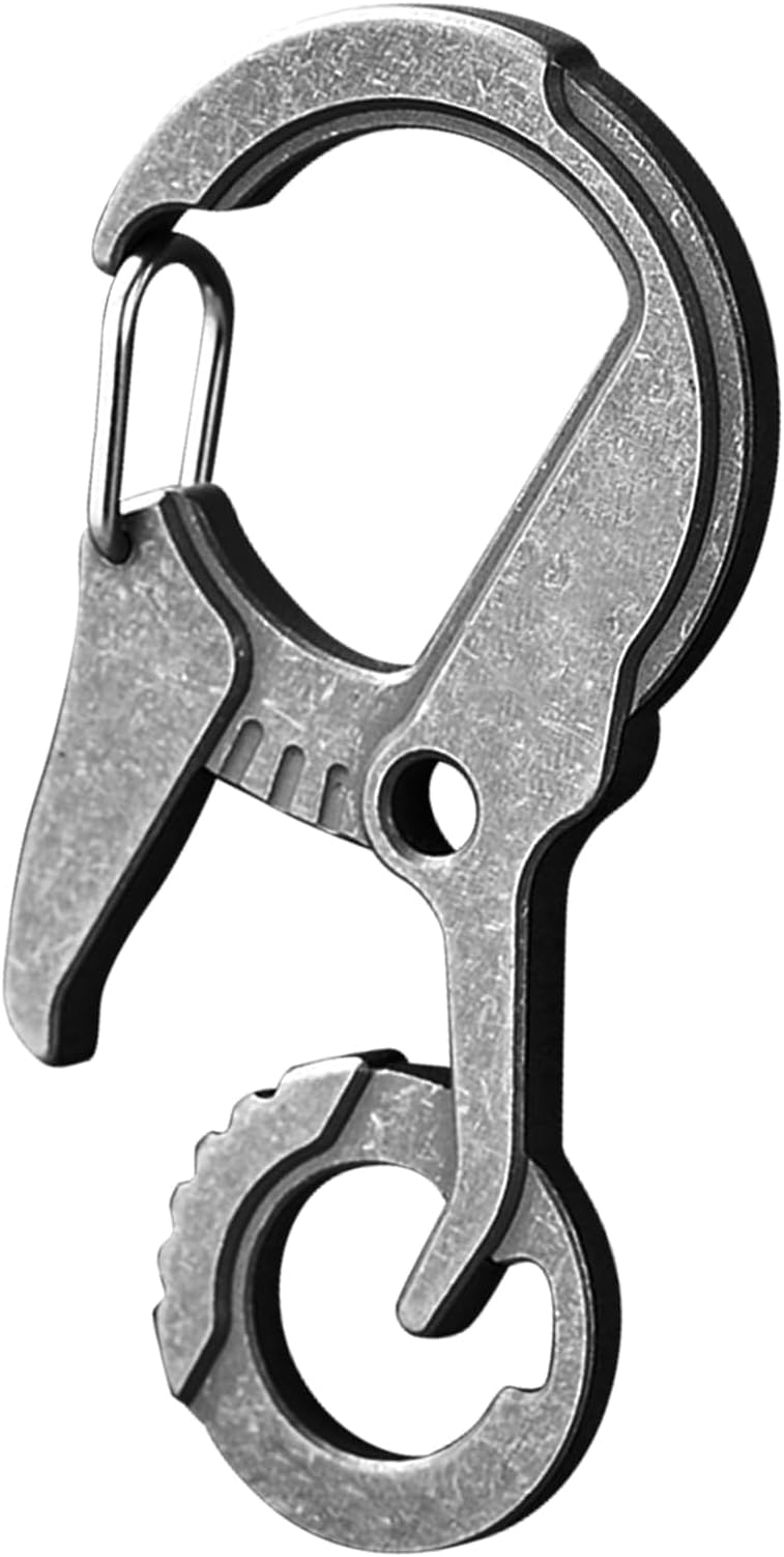 KASTWAVETitanium Carabiner Keychain Clip, Key Chain with Bottle Opener and Key Ring Hole, EDC Tactical Quick Release Keychain Carabiner Clip, Car Keys Organizer Accessories for Men and Women