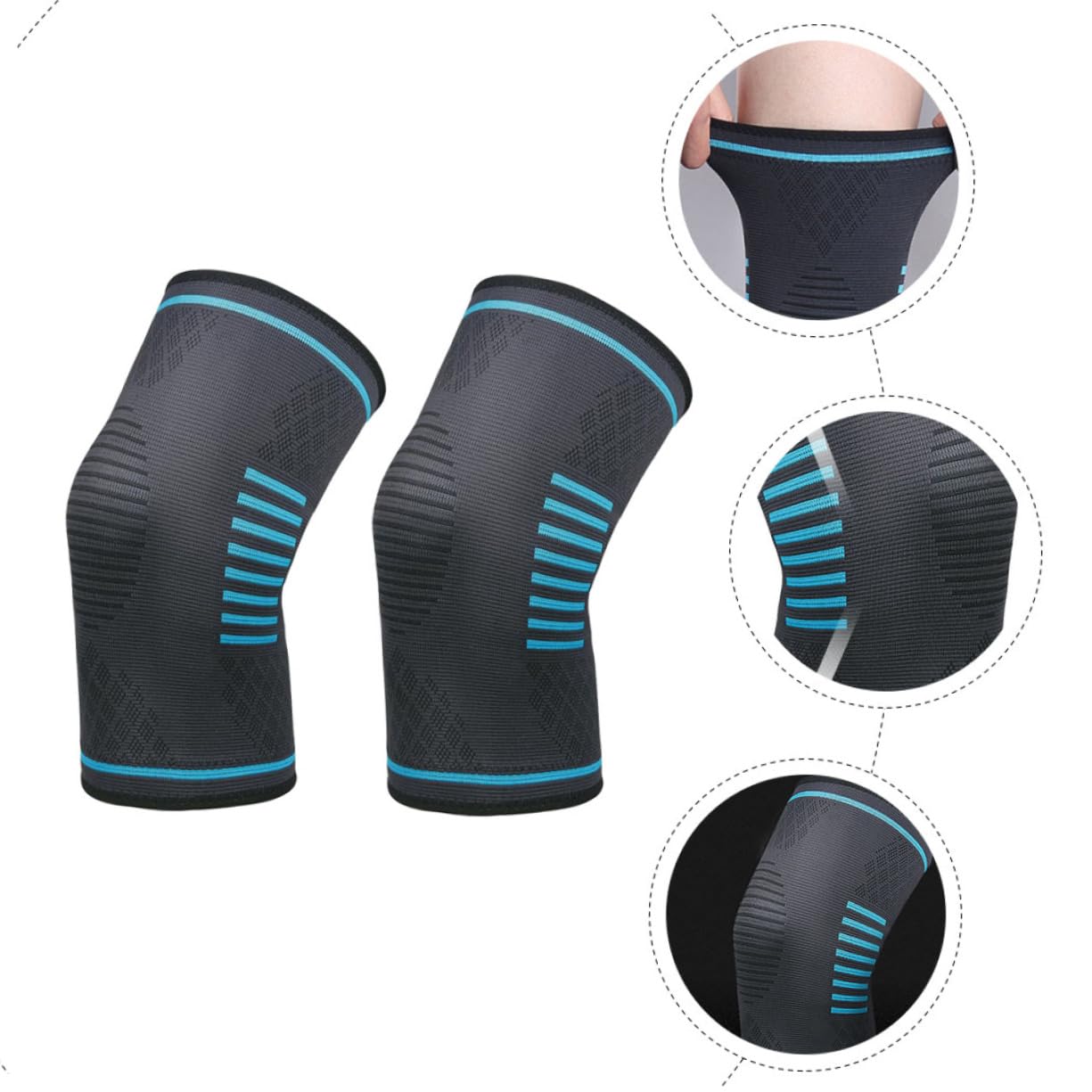 KOMBIUDA 2pcs Sports Knee Pads Anti-skid Knee Sleeve Elastic Training Equipment
