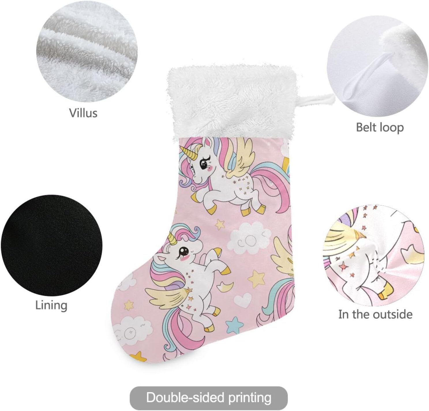 Kigai 1 PCS Christmas Stocking Cute Horse Big Warm 18 x 12 Inch Hanging Xmas Stockings Decoration for Family Holiday Party Ornaments Decor Fireplace