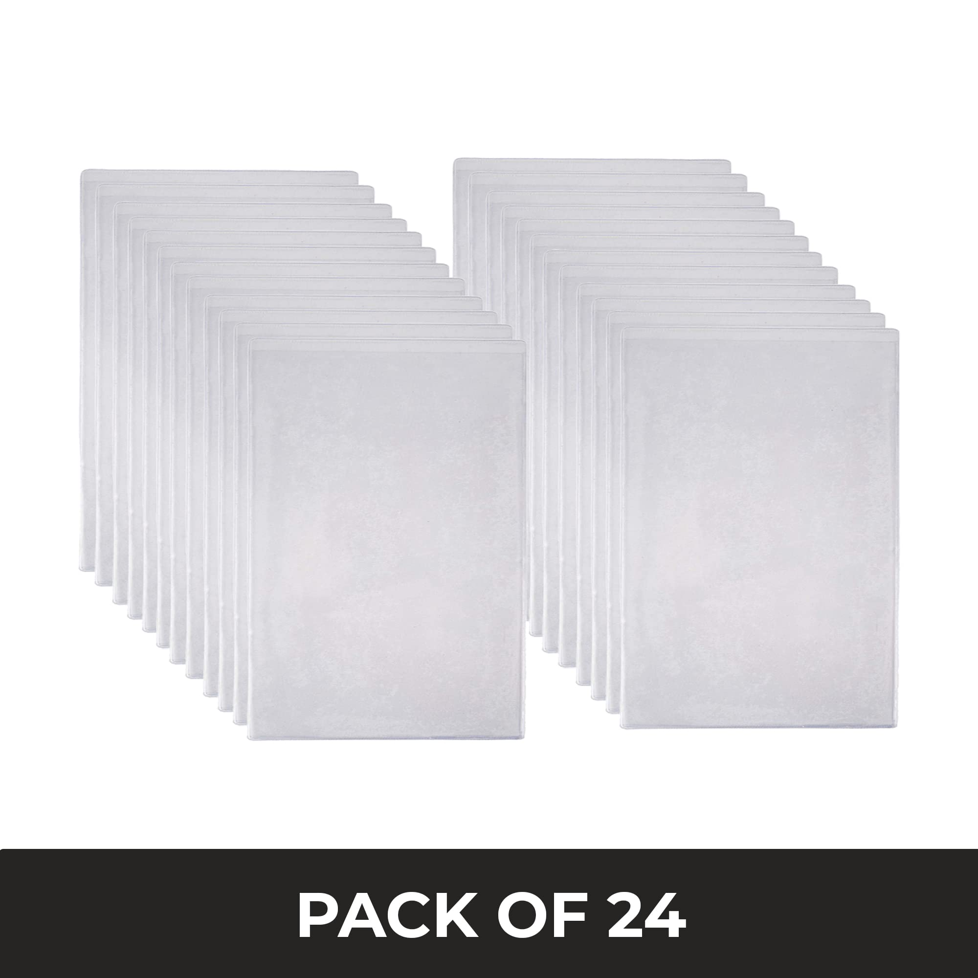 Risch Cubierta de menú de vinilo transparente de doble cara, soporte de menú de plástico de 2 vistas, cubierta de carga superior deslizable, lavable, reutilizable, 5.5 x 8.5 pulgadas, calibre 12