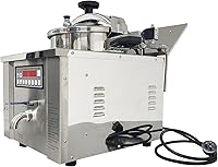 Vista 7 de Freidora a presión comercial de 16L, freidora eléctrica inteligente con 5 preajustes, tubo de calefacción exterior para aceite más saludable