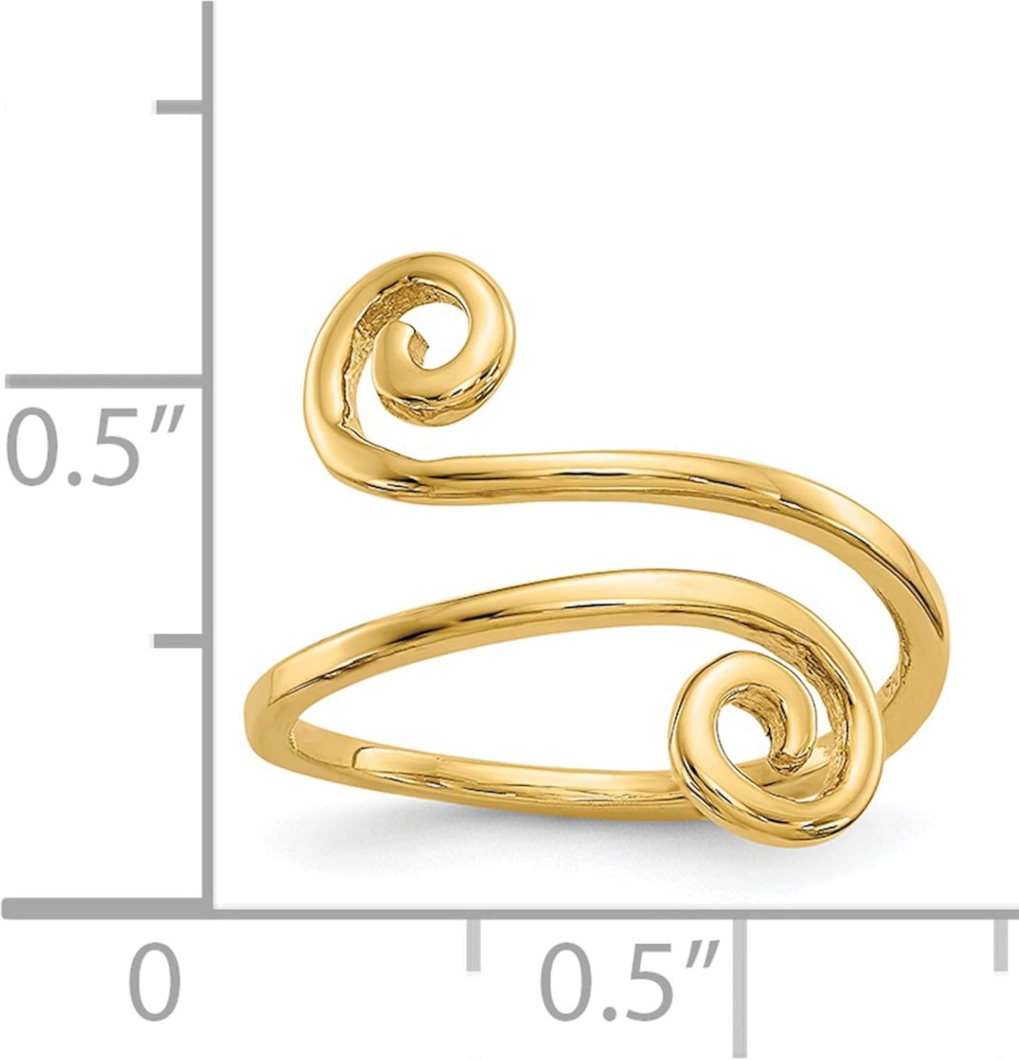 14K Yellow Gold Swirl Toe Ring - Jewelry By Sweet Pea