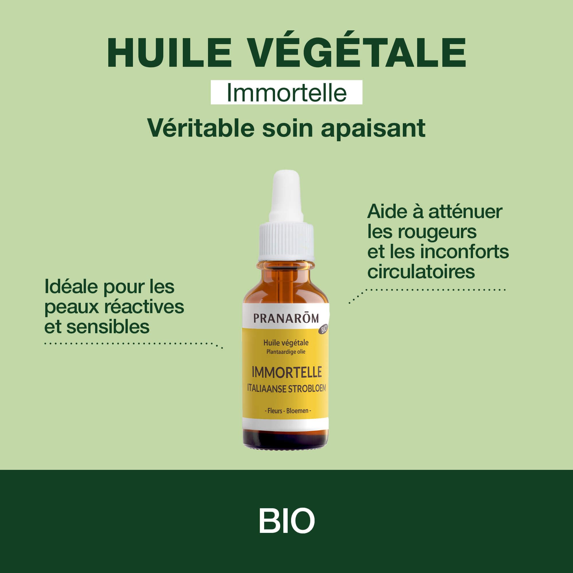 Pranarôm Immortelle Olej roślinny Organiczny Helichryse Włoski Sommité Fleurie 30 ml