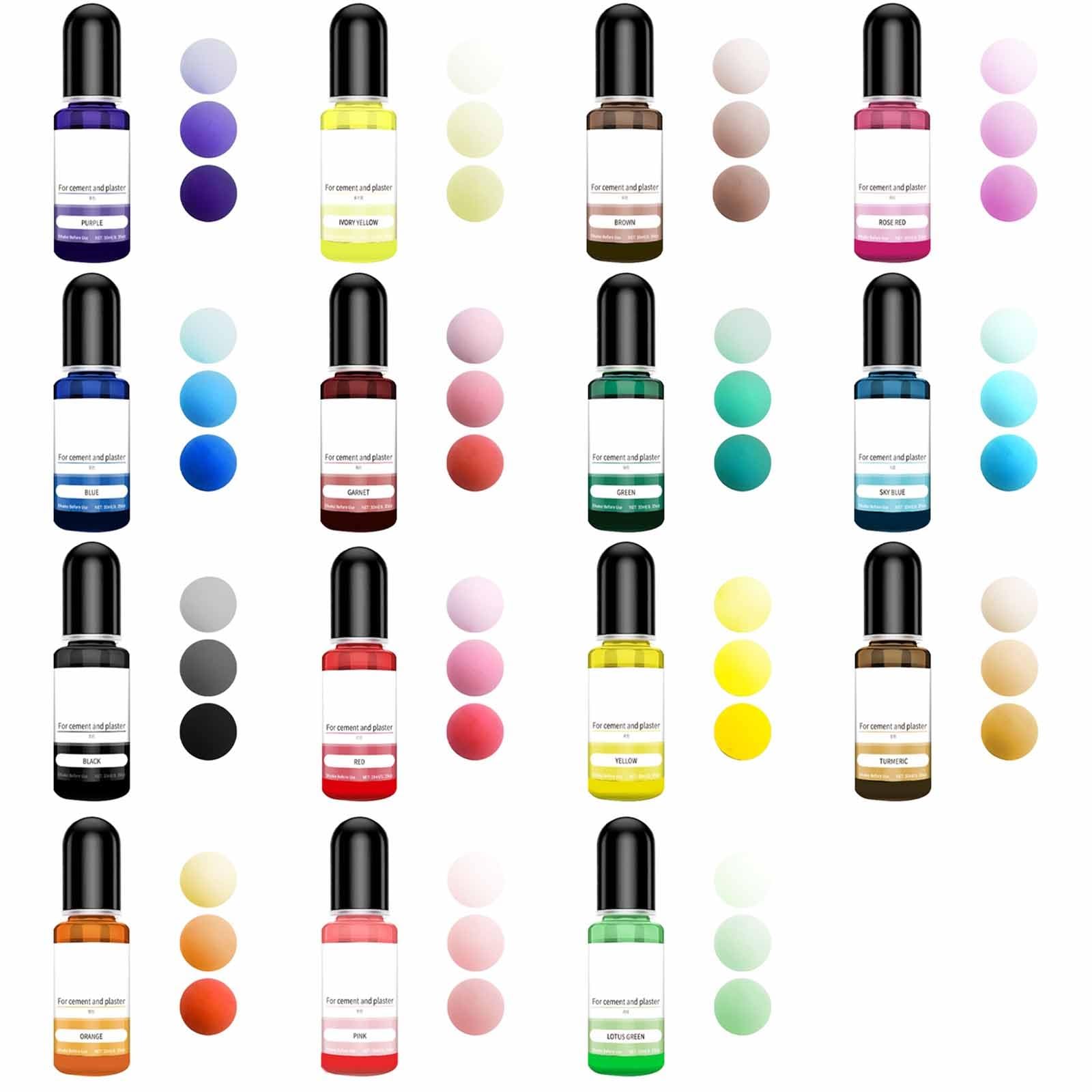 Color Pigments for Concrete Casting Cement Dye Colouring Ceramic Powder Plaster Gypsum, A 15pcs - Image 2