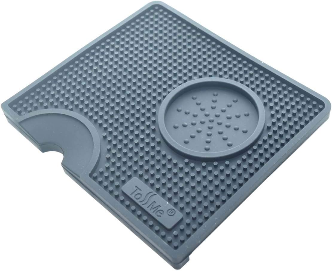 Espresso Tamping Mat I Food Safe Rubber Coffee Tamper Mat I Portafilter Mat For Baristas I Coffee Tamp Mat I Waterproof, Heat Resistant Tamping Pad,TM-CO01 Black