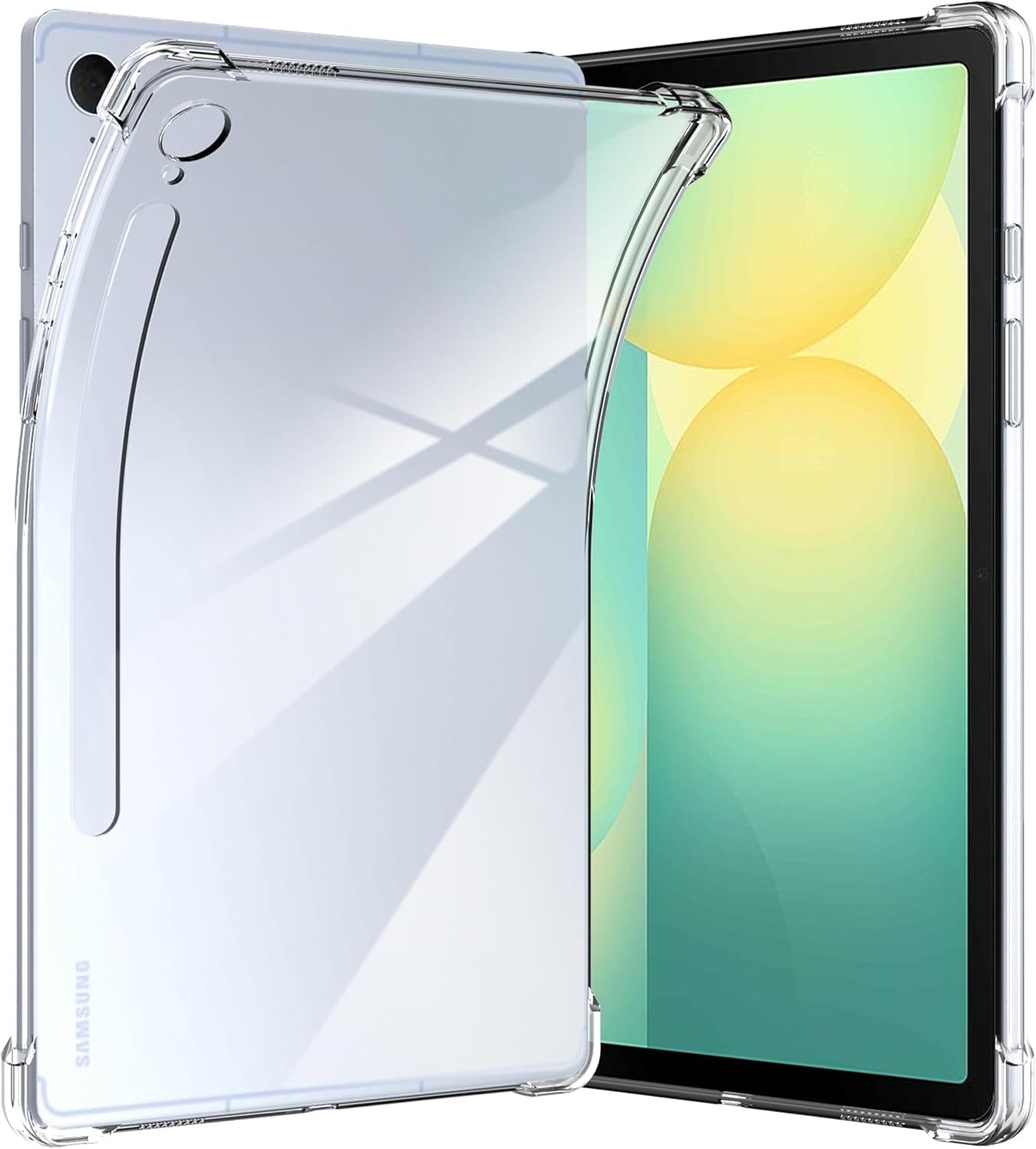 World biz Clear Case for Samsung Galaxy Tab S10 FE Plus / S10 FE+ 13.1-Inch 2025, Flexible Transparent Soft Bumper TPU Reinforced Corner, Shockproof Cover for Tab S10fe+ Tablet SM-X620