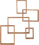 HOMCOM Wandregal Wandboard Schweberegal mit 5 ineinandergreifenden Würfel, 9 Fächer Deko für Schlafzimmer Wohnzimmer Tannenholz Natur 71 x 10,2 x 80,5 cm