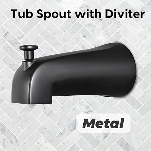 Miniatura 5 de Juego de grifo de ducha de bañera con válvula, juego de grifo de bañera con cabezal de ducha de níquel cepillado de 6 pulgadas, combo de grifo de