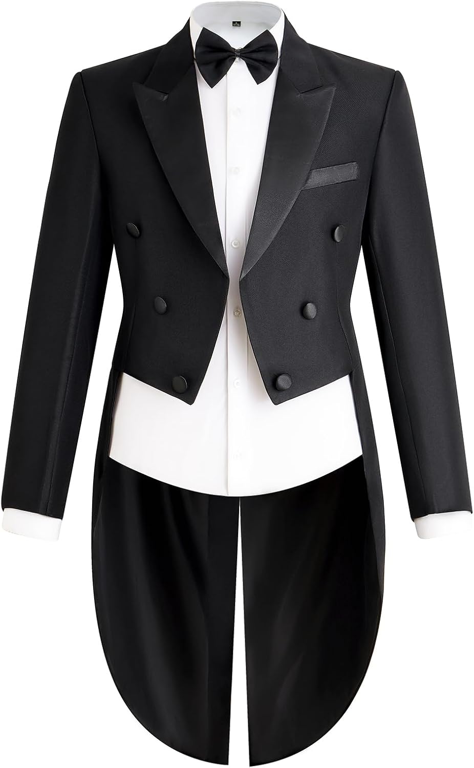 Mens Tailcoat Suit Jacket Tuxedo Double Breast Swallow Tail Coat Pants Bow Tie - Image 2
