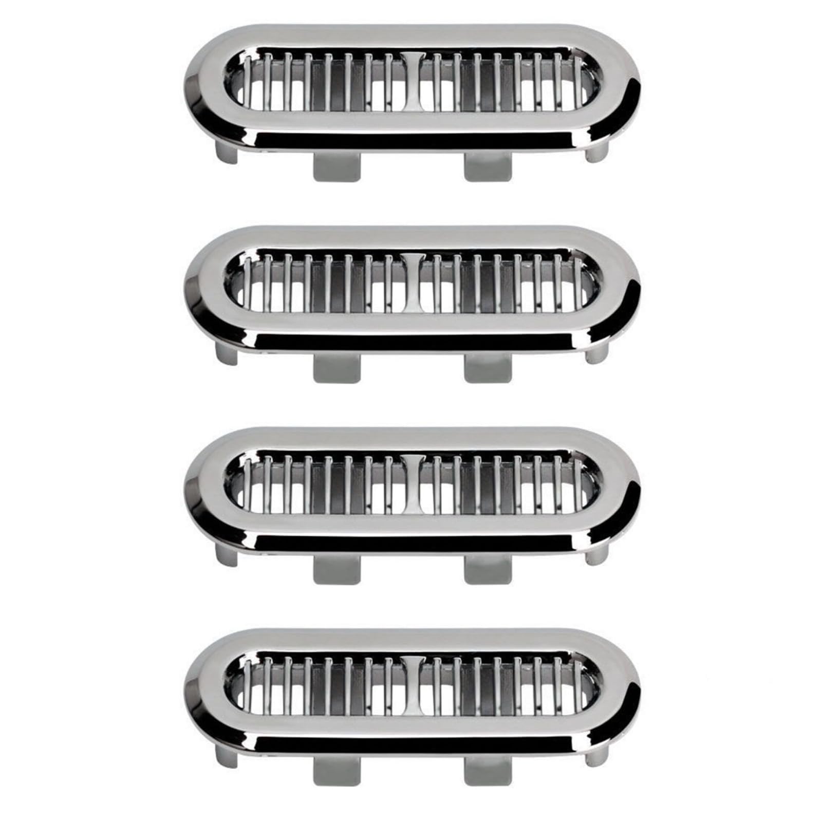 4 Pezzi Coperture per Troppopieno per Lavandino del Bagno, In Plastica ABS Cromata Inserto Ovale Tappi Rotondi per Scarico del Bacino Parti di Ricambio Decorative