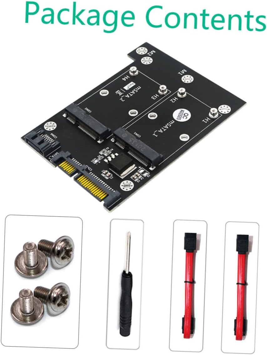 Gadpiparty Dual Msata to Dual Ssd Adapter Msata to Converter for High-Speed Data Installation
