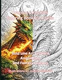 Dragons & Reptiles Coloring Book for Adults: Bold Line Art Reptiles, Amphibians and Fantasy Dragons for Relaxation and Stress Relief