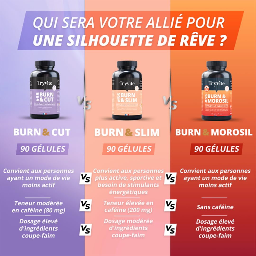 TRYVITE | Morosil, Caroube, Artichaut, Nopal | SANS CAFEINE 90 gélules | Fabriqué en France