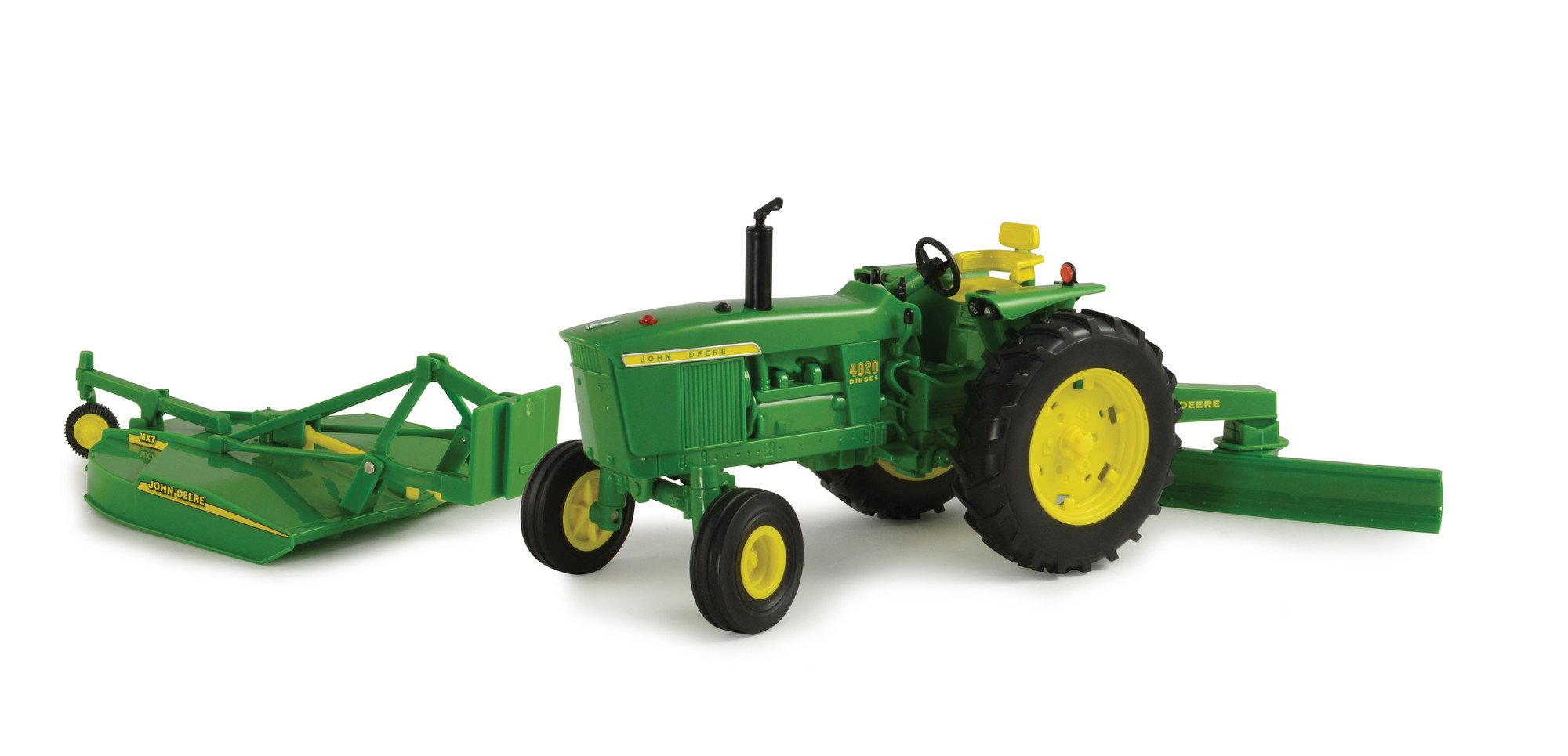 TOMY John Deere Big Farm 4020 Vehicle with Rear Blade and Mower