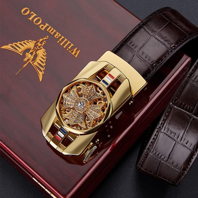 Vista 6 de VANNANBA Ratchet Leather Belt for Men,Fashion Belt Men Automatic Buckle,with Elegant Gift Box