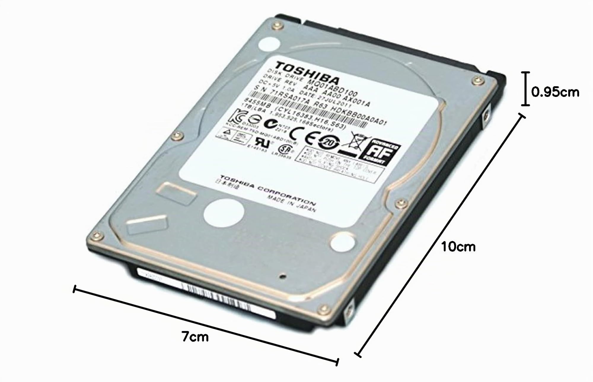 Toshiba MQ01ABD100 1000GB interne Festplatte (6,4 cm (2,5 Zoll), 5400rpm, 8MB Cache, SATA)