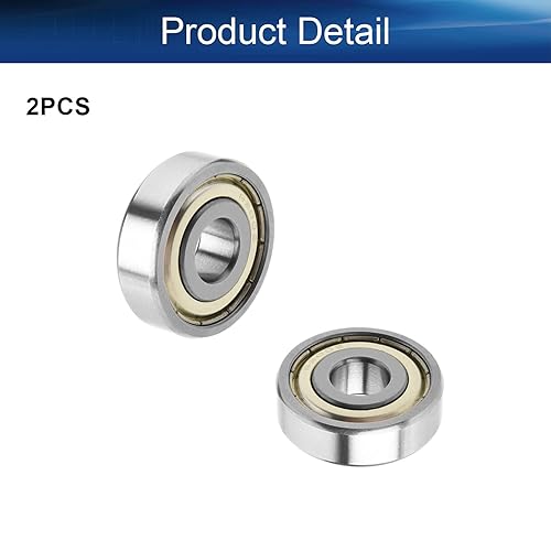 Miniatura 4 de Bettomshin 2 rodamientos de bolas 6200ZZ de ranura profunda, 0.394 x 1.181 x 0.354 in GCr15 doble sellado de goma para monopatín y proyectos de