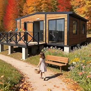 Tiny Homes for Sale Prefab, Expandable Foldable Modular Home, Prefabricated Container House to Live in for Adults Living with 3 Bedroom 1 Full Equiped Bathroom and Kitchen Easy Setup & Move