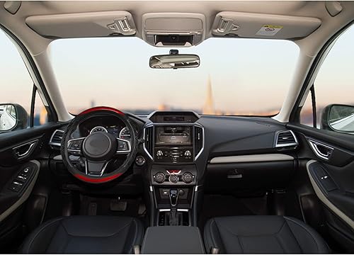 Miniatura 3 de Cubierta de volante GIANT PANDA para Subaru Forester, cubierta de volante para automóvil Subaru Outback y Crosstrek - Rojo