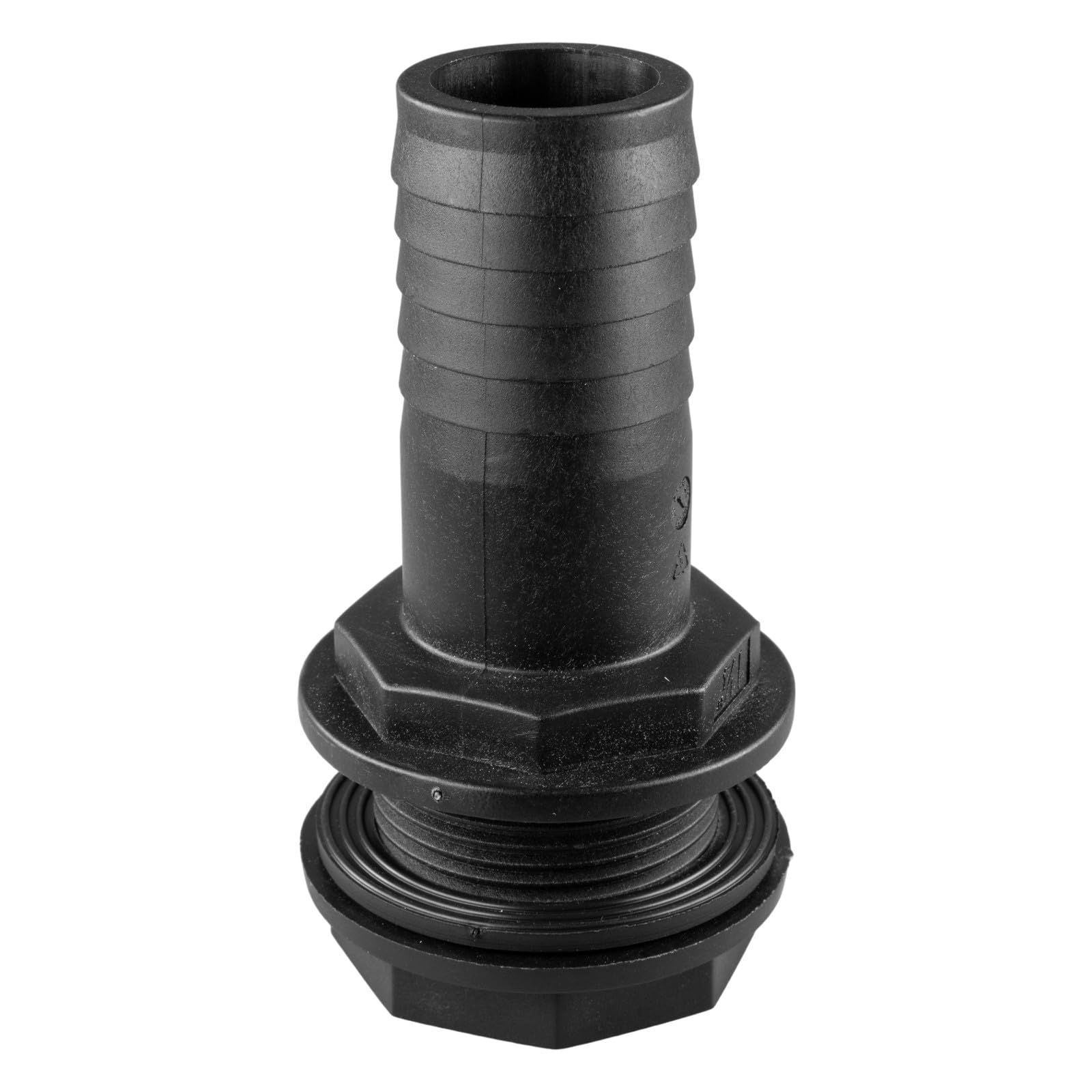 Universal Water Butt Connector Adapter - Tank Connector with Washer & Nut 1" BSPM to 1" Barb - for Water Tanks, Barrels, Rainwater Harvesting - Leak Proof Garden Hose Fitting