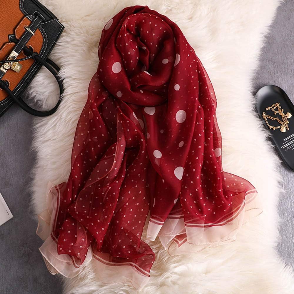 Silk Feeling Long Satin Scarf Fashion Beach Scarf Shawl Check Style Sunscreen Shawls Wraps-Lightweight Pattern - Image 2