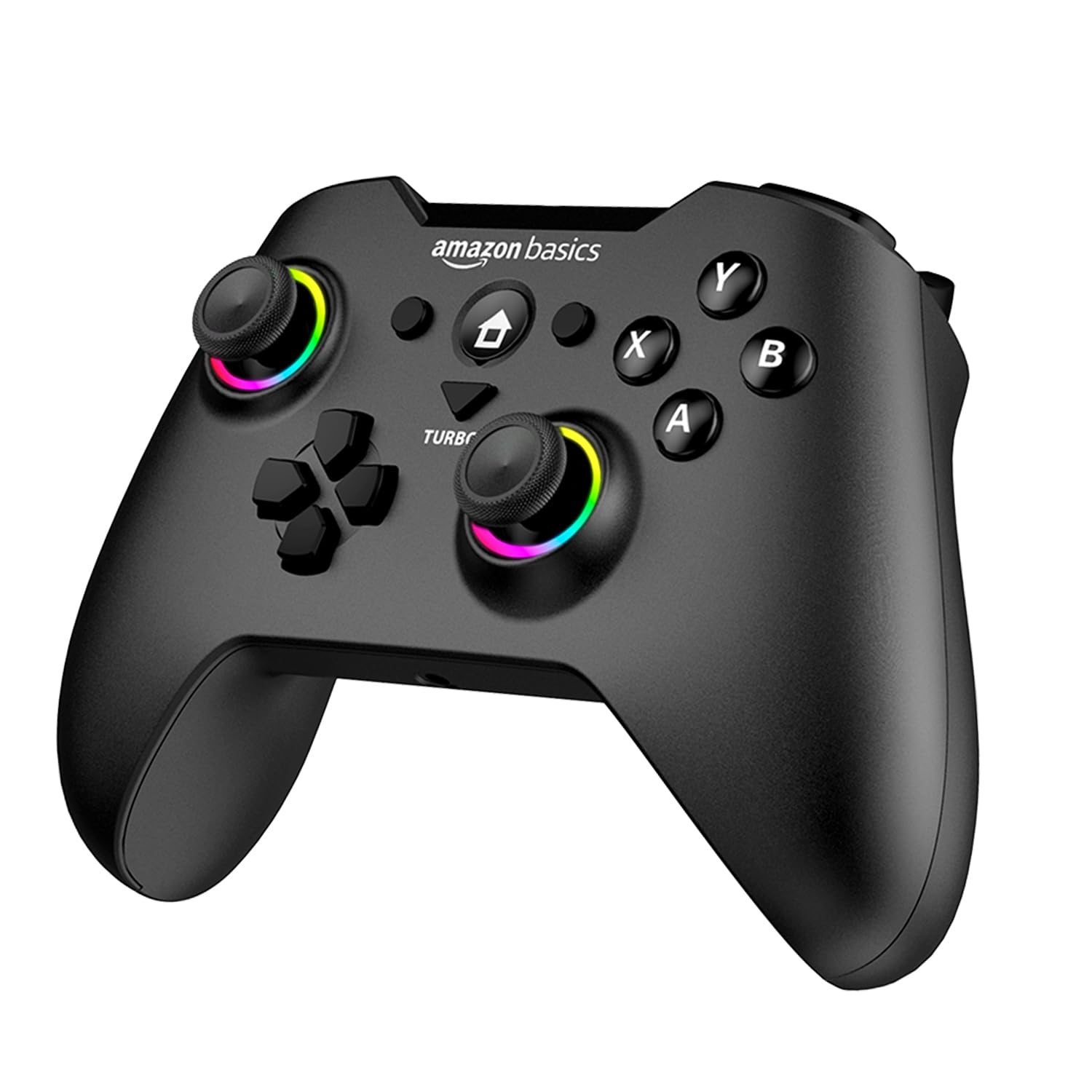 Amazon Basics Pro Series Gamepad with Bluetooth and RGB | 2.4GHz & Wired Modes | Dual Vibration | 6-Axis Gyroscope | Compatible with Switch | Android | PS3 | Windows | Type-C Charging | Black