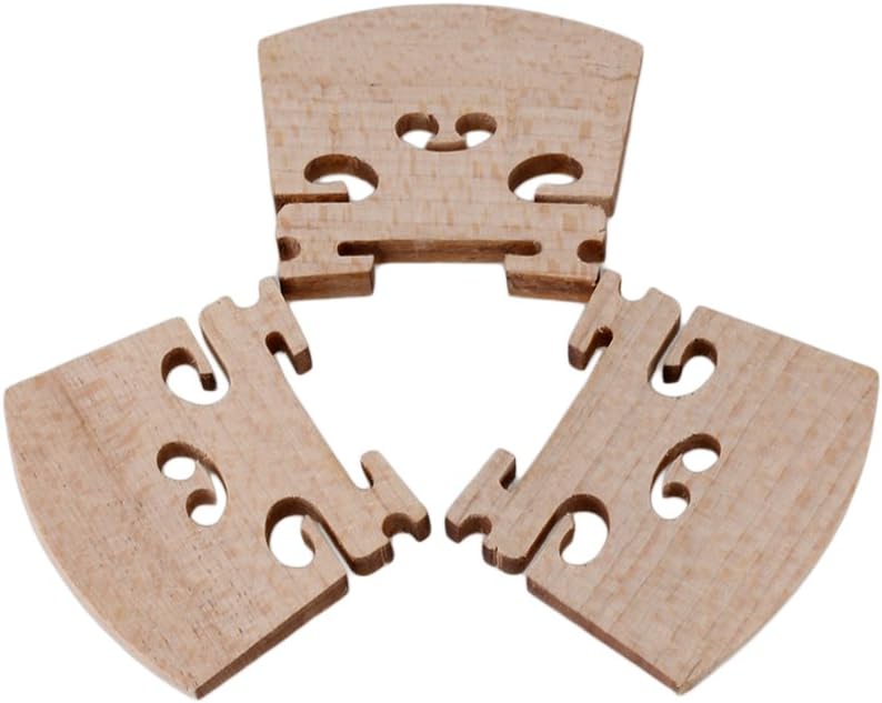 BQLZR Fine Wood Violin Bridges Fit 1/8 Violin Music Instrument Pack of 3