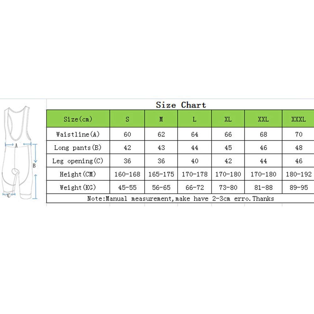 Shenshan Men's Outdoor Sports Cycling 3D Pad Bib Short Black