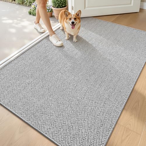 LUMI Indoor Door Mat 48x72 Non-Slip Gray