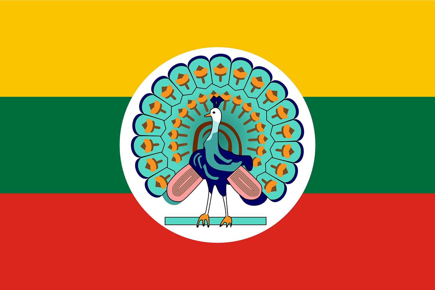 Drapeau XL State of Burma 1943-45 historique en maille marine de grande taille