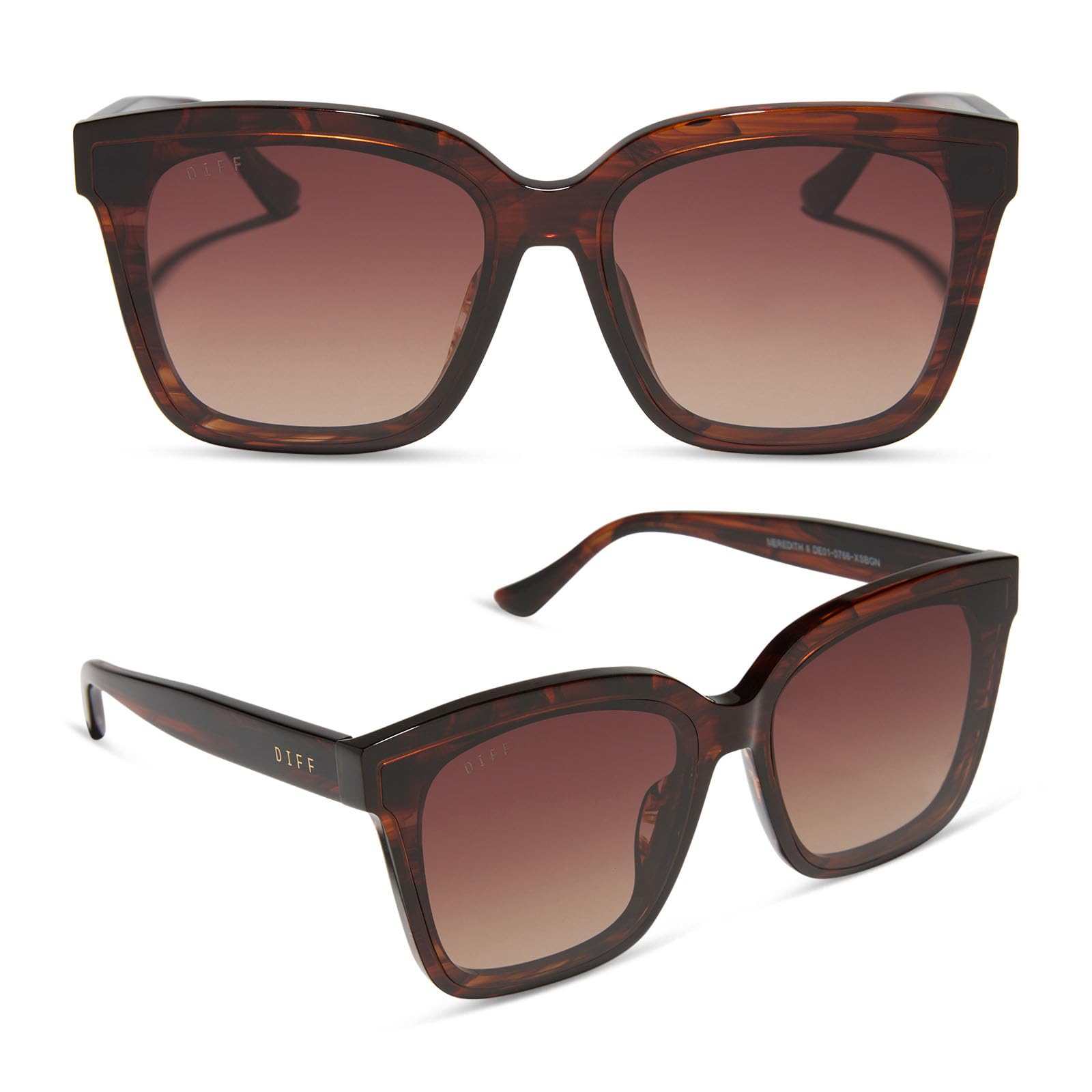 DIFF Meredith II | Designer Oversized Square Sunglasses for Women | 100% UVA/UVB Protection