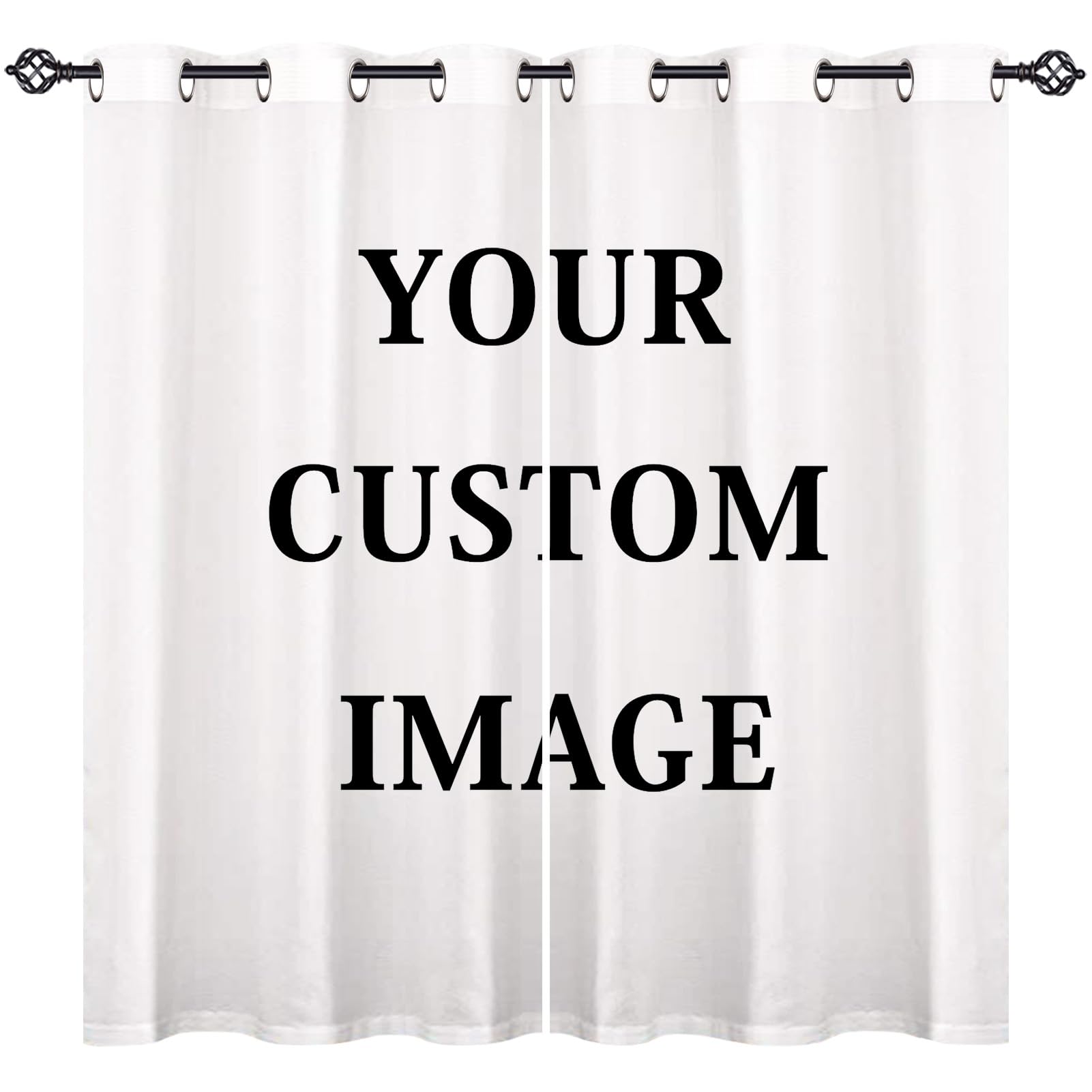 ANHOPE Custom Outdoor Curtains Eyelet or Rod Pocket Personalized Outside Curtains Tropical Plant Palm Leaf Flower Print Customized Privacy Drapes for Garden Patio Pergola Gazebo 2 Panels โ image 1